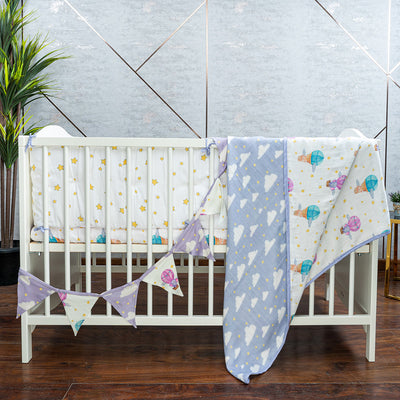 Organic Cotton Baby Cot Bunting | Purple