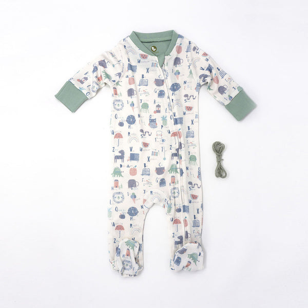 Bamboo Cotton Sleepsuit for Baby | White