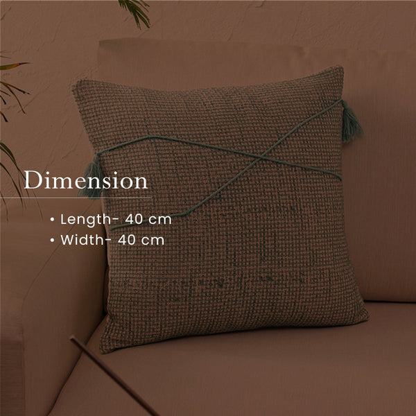Cotton Cushion Cover | Taselled | Blue