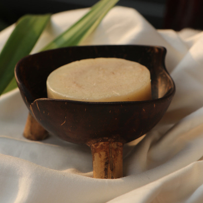 Coconut Shell Soap Dish with Stand