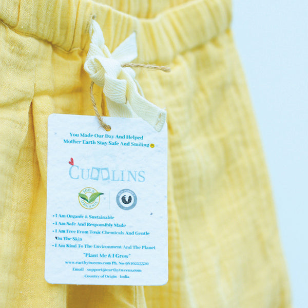 Cotton Pants for Boys | Pastel Yellow