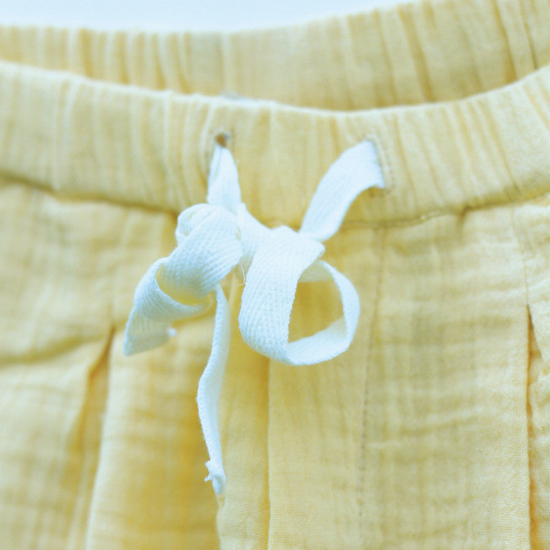 Cotton Pants for Boys | Pastel Yellow