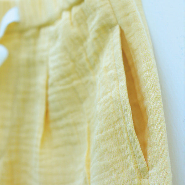 Cotton Pants for Boys | Pastel Yellow