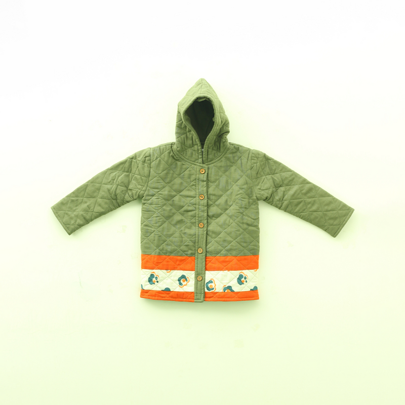 Organic Cotton Jacket for Boys | Olive Green