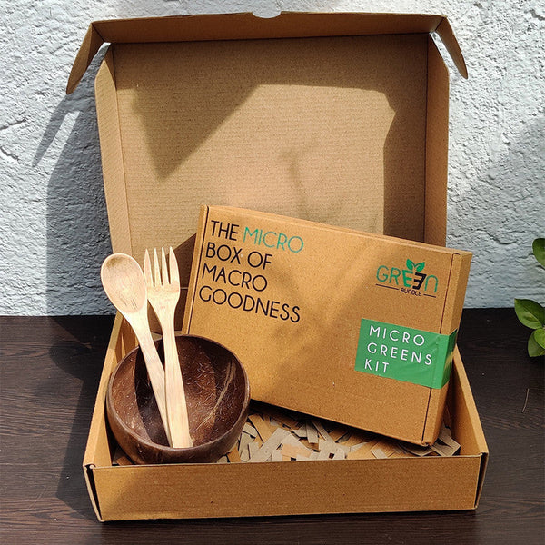 Upcycled Coconut Bowl & Bamboo Cutlery Gift Set