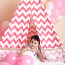 Cotton Play Tent House for Kids | Teepee | White & Pink