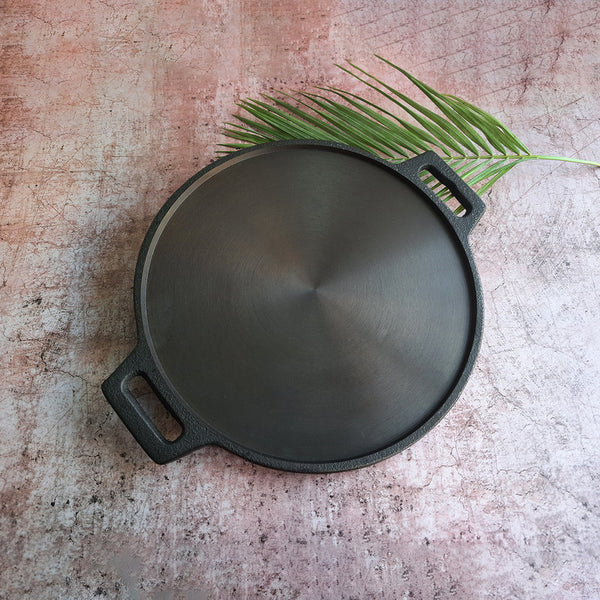 Cast Iron Tawa | Dosa Tawa | Non-Toxic | Black | 12 Inches