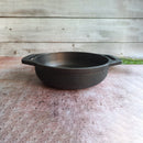 Cast Iron Kadai | Smooth Flat | Black | 9 inches