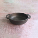 Cast Iron Kadai | Smooth Flat | Black | 9 inches