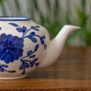Ceramic Planter | Succulent Planter | Teapot Style | White & Blue | 24 cm