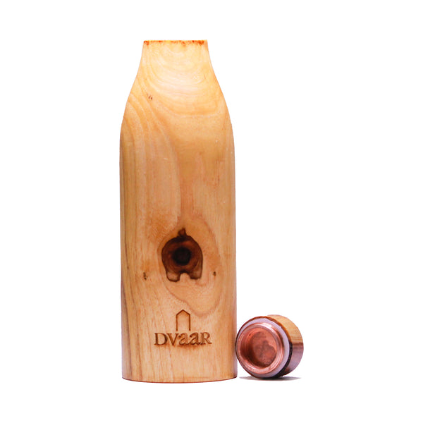 Wooden Copper Bottle | Teak Wood | 500ml