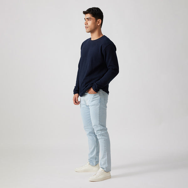 Cotton Mens Sweatshirt | Deep Sea Blue