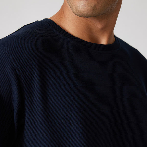 Cotton Mens Sweatshirt | Deep Sea Blue