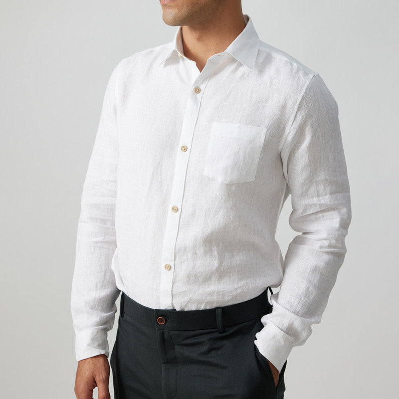 Linen Shirt for Men | Cloud White