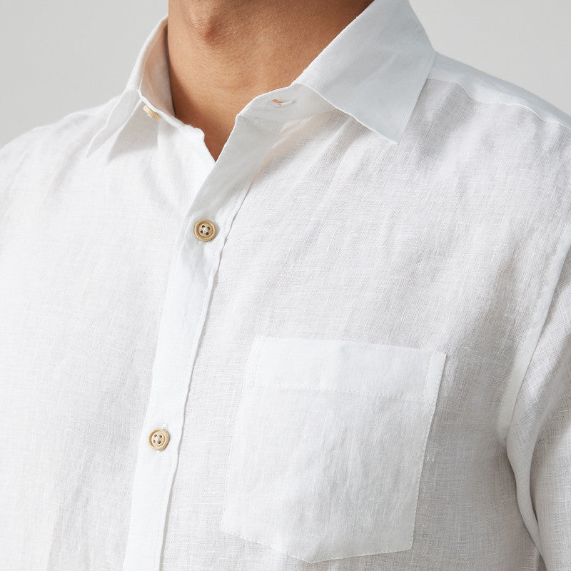 Linen Shirt for Men | Cloud White