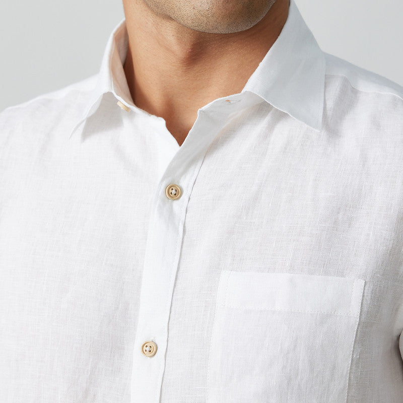 Linen Shirt for Men | Cloud White