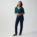 Linen Wrap Top for Women | Dark Teal