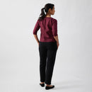 Linen Wrap Top for Women | Port Red