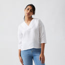 Linen Top for Women | Cloud White