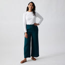 Linen Flared Pants | Dark Teal