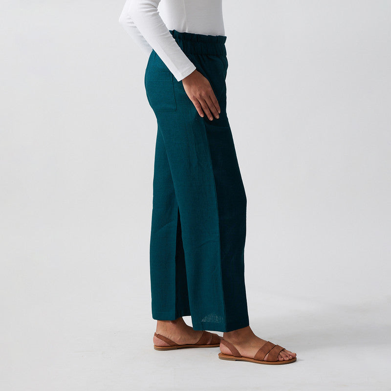 Linen Flared Pants | Dark Teal