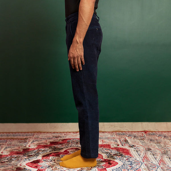 Trousers For Men | Organic Corduroy Trousers | Navy