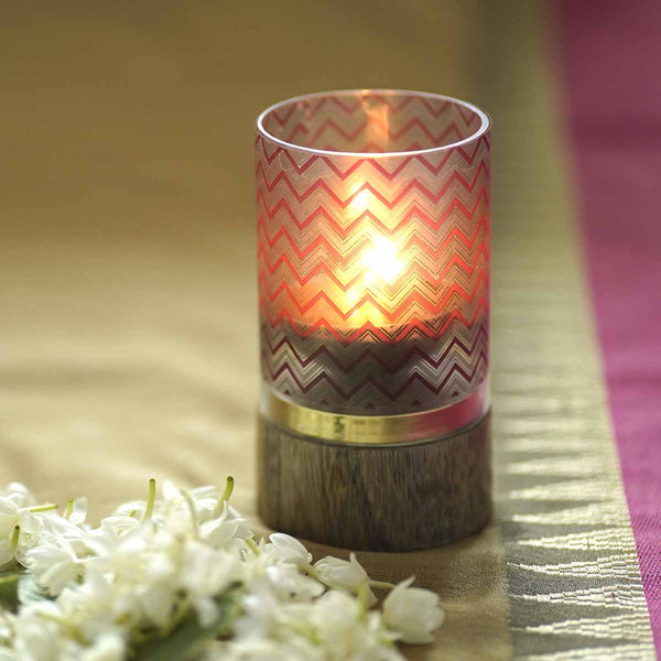 Wood & Brass Brown Akhand Diya