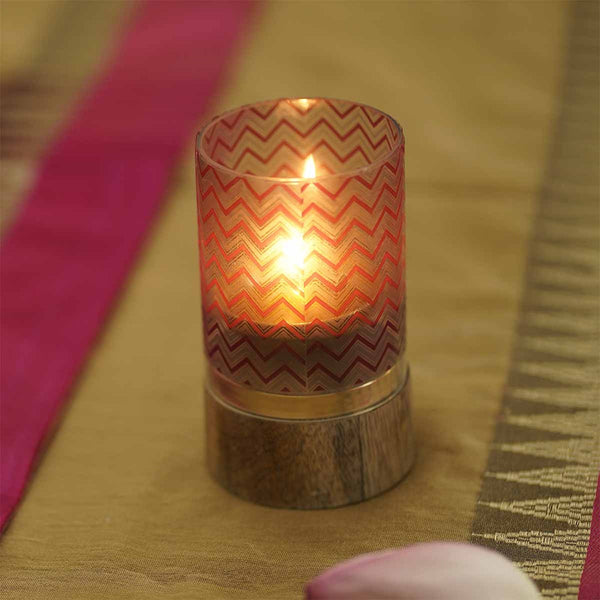 Wood & Brass Brown Akhand Diya