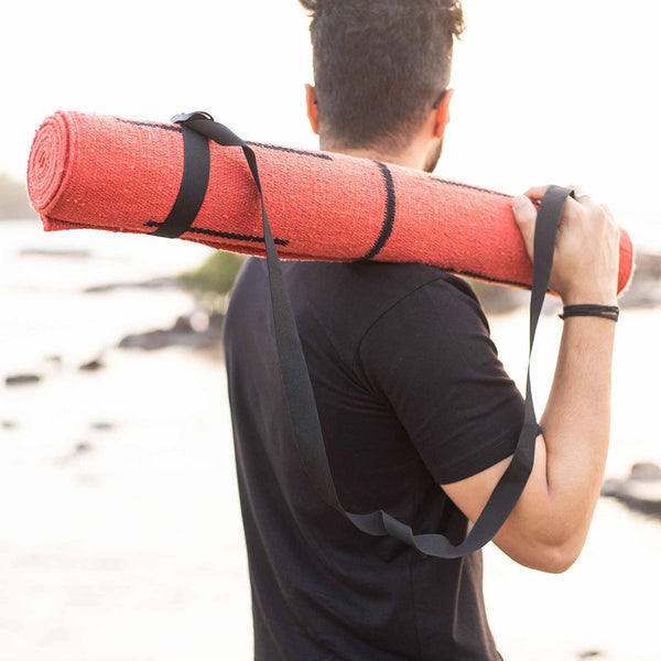 Cotton Yoga Mat with Cloth Backing | 5 mm | Red