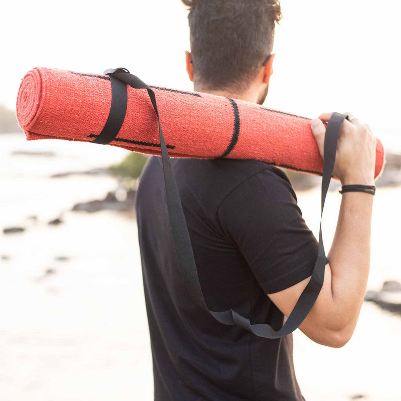 Cotton Yoga Mat with Cloth Backing | 5 mm | Red