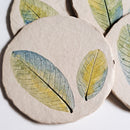 Papier Mache Coasters | Handpainted | Blue & Green | Set of 4