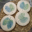 Papier Mache Coasters | Handpainted | Blue | Set of 4