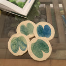 Papier Mache Coasters | Handpainted | Blue | Set of 4