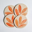 Papier Mache Coasters | Handpainted | Light Brown | Set of 4