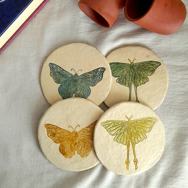 Papier Mache Coasters | Multicolour | Set of 4