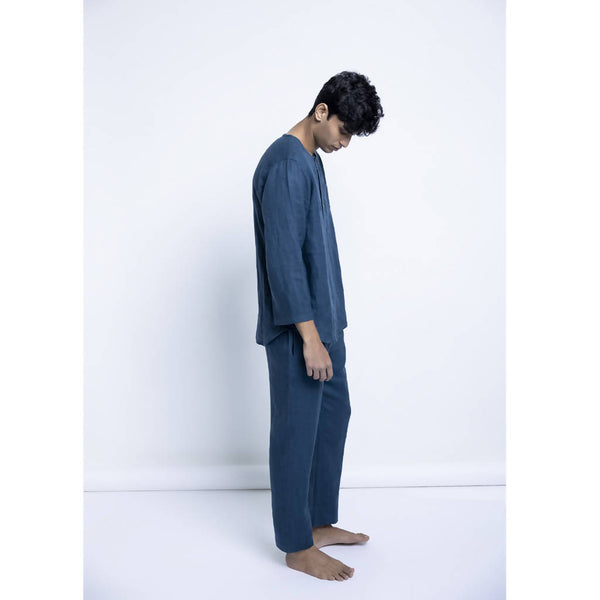 Linen Men Pyjamaset | Indigo