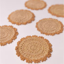 Crochet Coasters Set | Round | Set of 6 | Beige