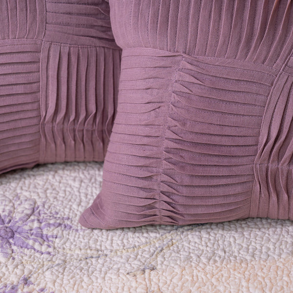 Linen Cushion Cover | Pleated | Lavender