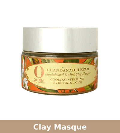 Ohria Ayurveda Clay Masque | Sandalwood & Mint | 50 g | Skin Cooling