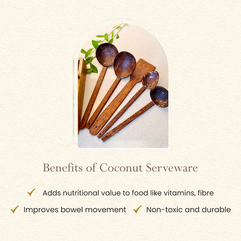 Coconut Shell Cooking Set |  5 Pieces