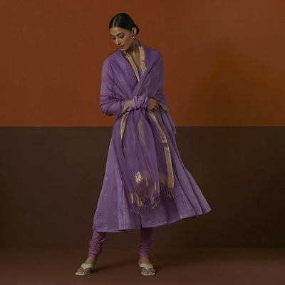 Handwoven Silk Dupatta | Purple