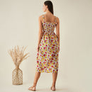 Cotton Sleeveless Dress | Floral Print | Multicolour