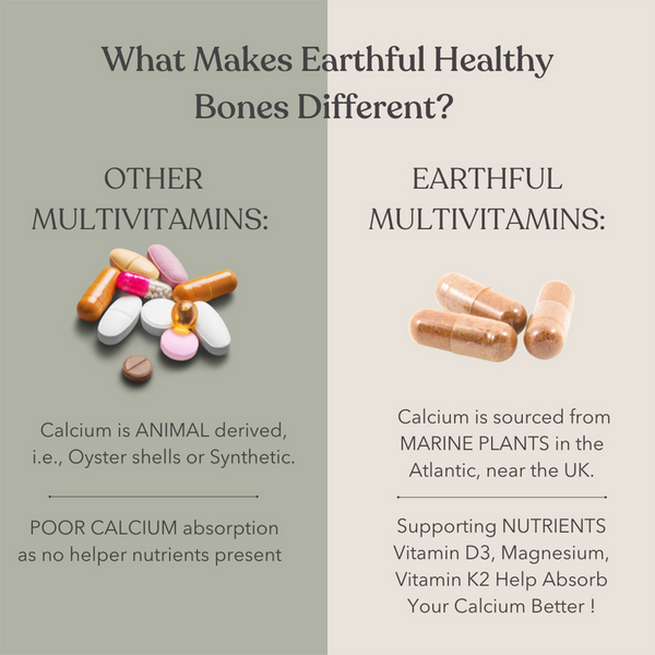 Healthy Bones Capsules | Calcium, D3, K2, Magnesium | 60 Capsules