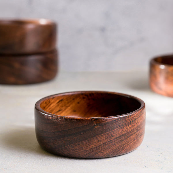 Wooden Bowl | Mango Wood | Brown | Set of 2