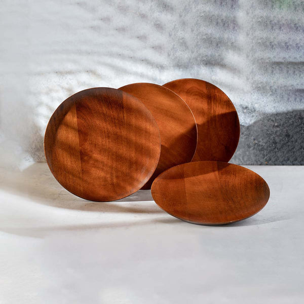 Wooden Plates | Brown | Set of 4