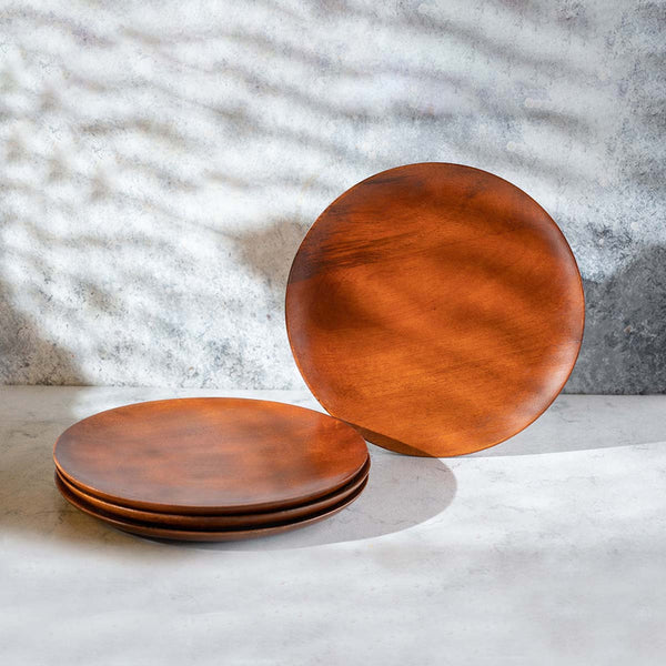 Wooden Plates | Brown | Set of 4