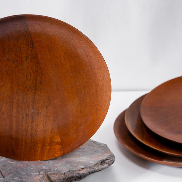 Wooden Plates | Brown | Set of 4