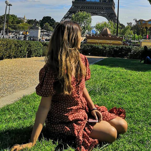 Cotton Boota Print Dress | Red