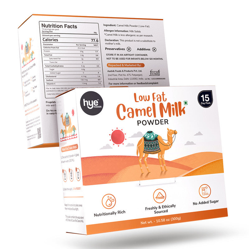 HYE Low Fat Camel Milk Powder | A Shark Tank Product | 100% Pure & Natural | 300 g