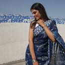 Mulmul Cotton Saree | Hand Block Print | Indigo